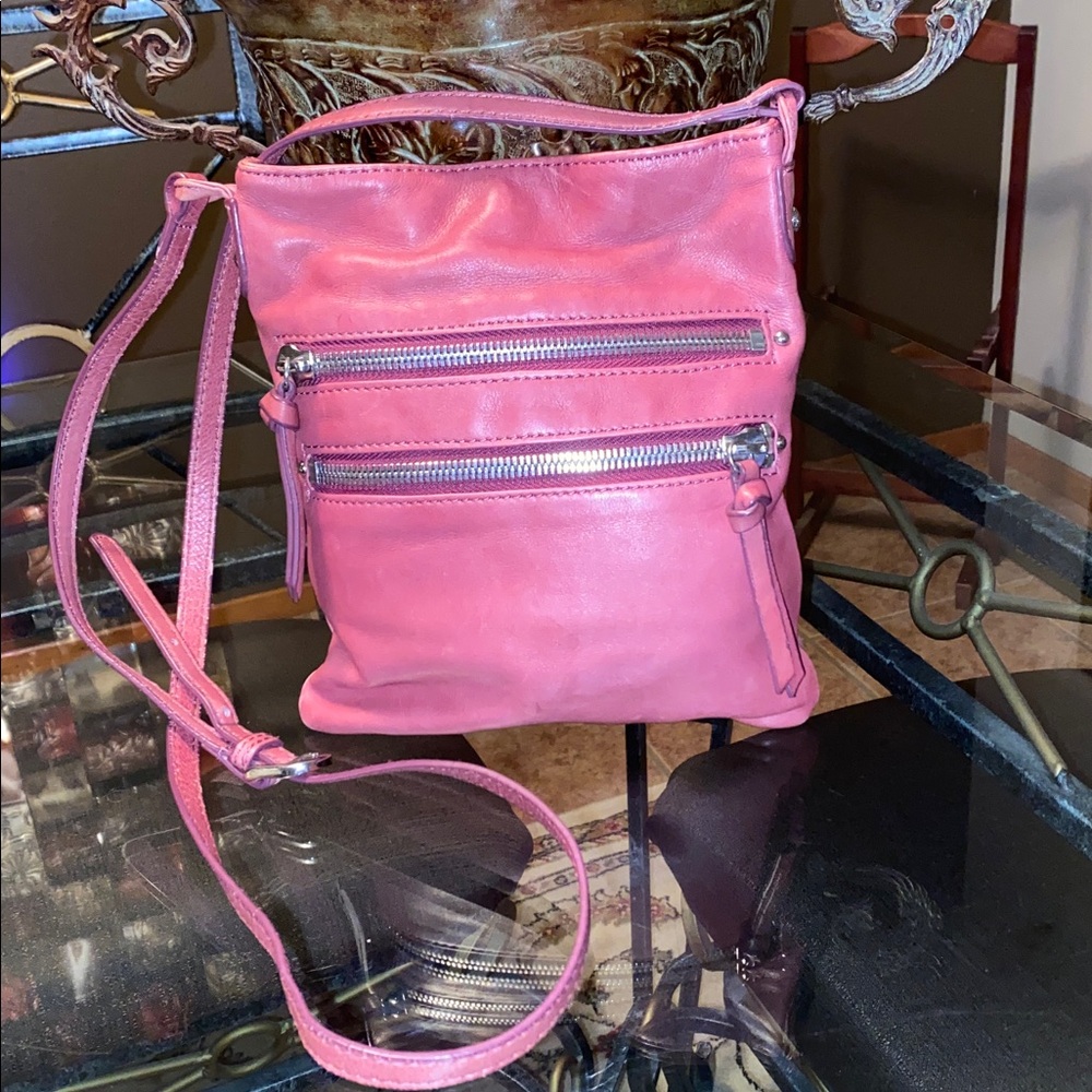 HOBO Pink Leather Crossbody Bag with Zipper Accents❤️